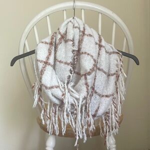 Cream/rust infinity scarf